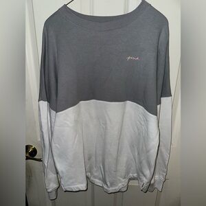 PINK Gray and White Sweatshirt